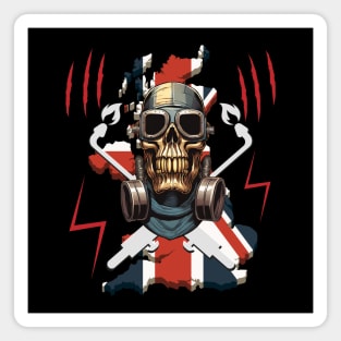 Great Britain welder flag and skull pattern Magnet